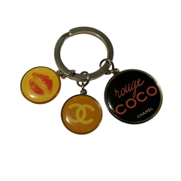 Chanel Coco Crush Coco Mark Novelty Rouge Keychain Keyring Silver with Box - Picture 3 of 9